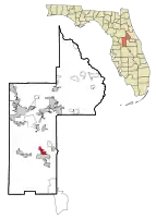 Location in Lake County and the state of Florida