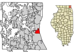 Location of Lake Bluff in Lake County, Illinois.