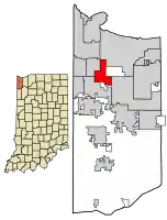 Location of Griffith in Lake County, Indiana.
