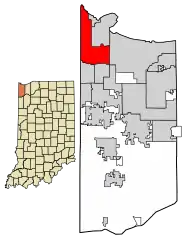 Location of Hammond in Lake County, Indiana.