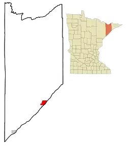 Location of the city of Silver Baywithin Lake County, Minnesota