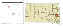 Location in Lake County and the state of South Dakota
