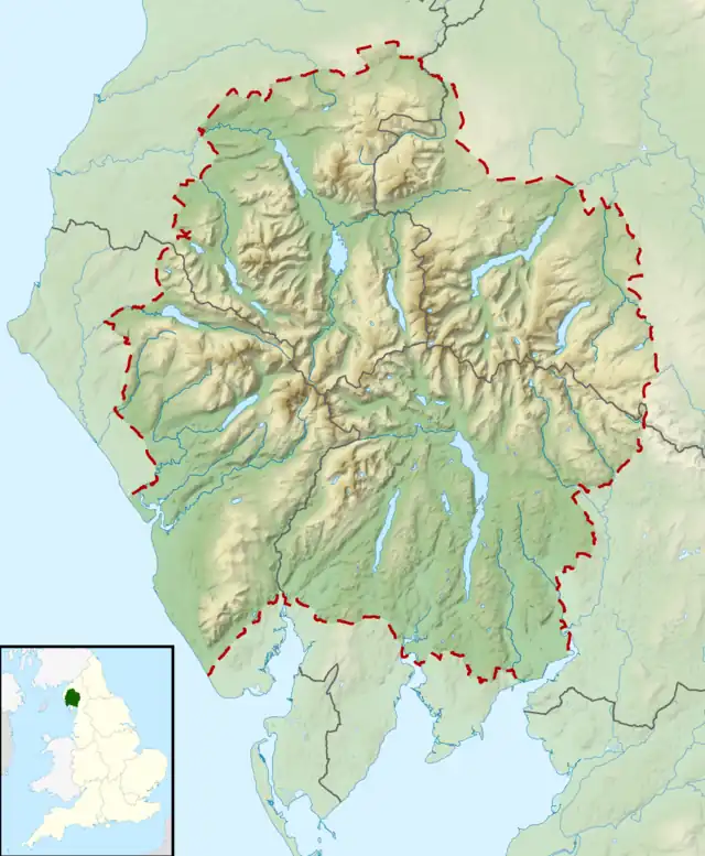 Whitfell is located in the Lake District