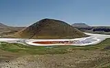 A western side view of Lake Meke in the volcanic area which is located near the city of Karapınar, in the Karapınar District of Konya Province.