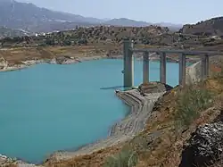 View of the dam at lake Vinuela