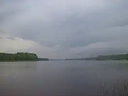 Kellolahti bay in the lake Vuotjärvi