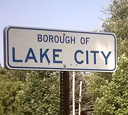 Lake City borough sign