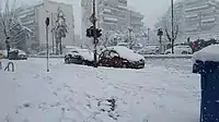 Lake effect snow in Athens on February 16, 2021