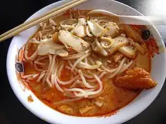 Singapore-style curry mee bought at a Bukit Batok stall, which is also sometimes known as "curry laksa"