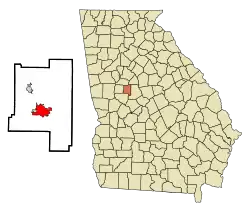 Location in Lamar County and the state of Georgia