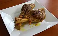 Lamb shanks of a young lamb