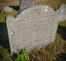 Slate Gravestone carved by Nathaniel Lamson of Charlestown Mass