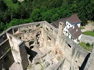 View from the main tower on the courtyard