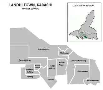 Union councils of Landhi Town