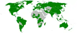 Countries where a national Esperanto Association exists
