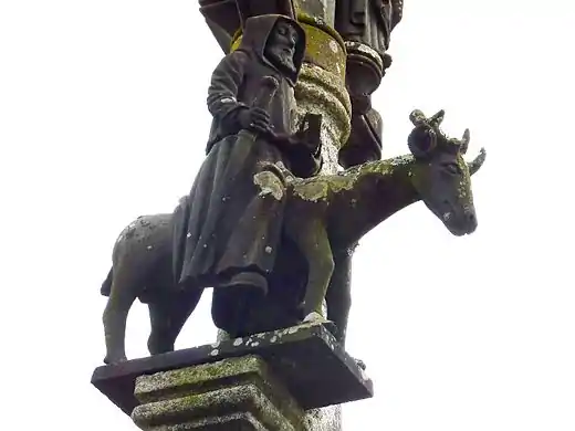 Saint Edern on his stag Lannédern Brittany (France)
