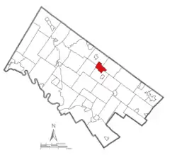 Location of Lansdale in Montgomery County, Pennsylvania