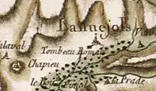 Extract from an old map in color.