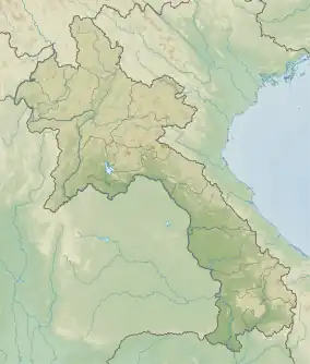 Map showing the location of Dong Ampham National Biodiversity Conservation Area