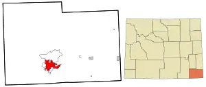 Location in Laramie County in Wyoming