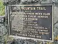 Larch Mountain Trail plaque