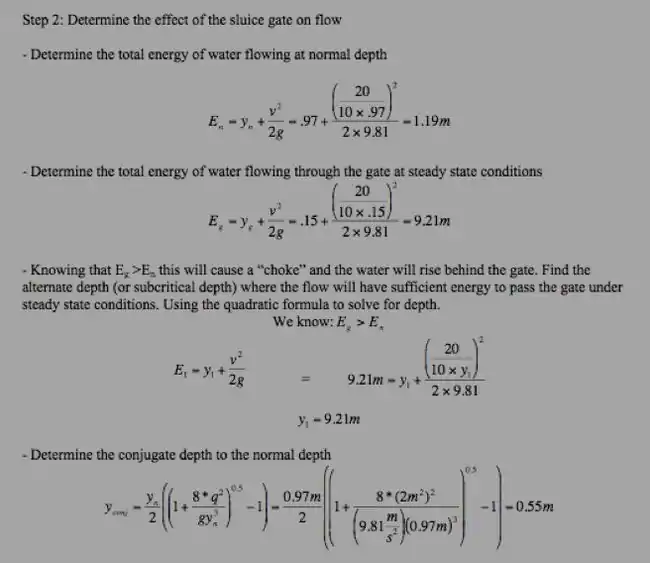 Calculations necessary for the second step in the standard step method