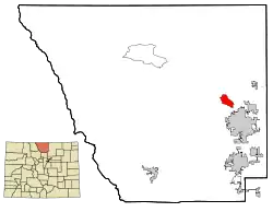 Location of the Laporte CDP in Larimer County, Colorado.