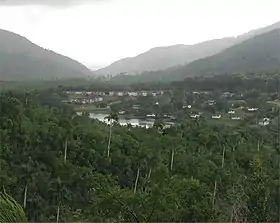 View of the village and surrounding forest