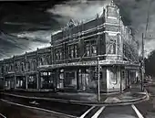 'Last Hope - Hopetoun Hotel', 2009, mixed media on paper, 107 x 140 cm, © Jane Bennett