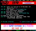 The last television listings on ORACLE on its closing day. Note the 00:00 listing titled "THE END OF ORACLE: NOW THE NIGHTMARE BEGINS!", seemingly a jab against Teletext, their successors.