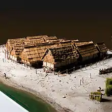 Scale model of the lacustrine village of Cortaillod-Est