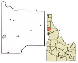 Location of Genesee in Latah County, Idaho.