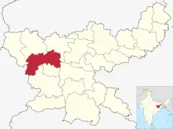 Location of Latehar district in Jharkhand