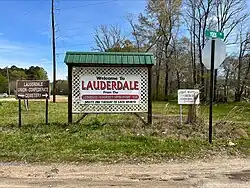 Lauderdale welcome sign