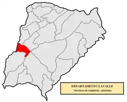 location of Lavalle Department  in Corrientes Province