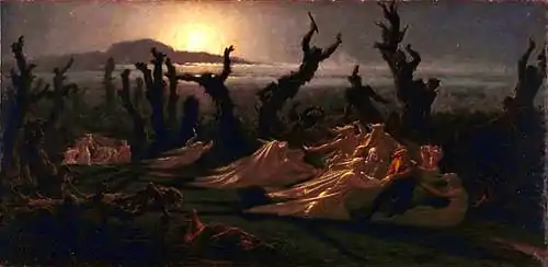 A Yani' Dargent oil painting Les Lavandières de la nuit"