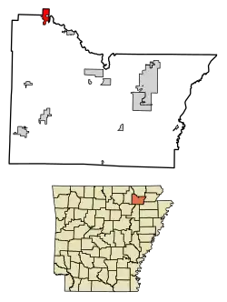 Location in Lawrence County, Arkansas