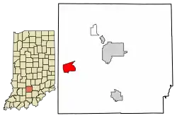 Location in Lawrence County, Indiana