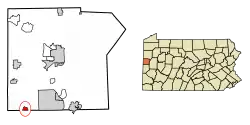 Location in Lawrence County, Pennsylvania