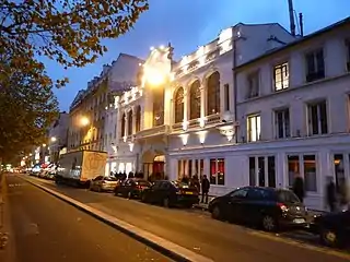 Restored facade at night in 2010