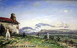 The Balbins Cemetery oil painting in 1888 by Johan Barthold Jongkind