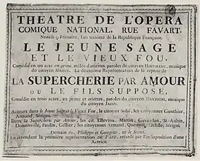 1797 notice of an opera by Méhul, Paris 1797.