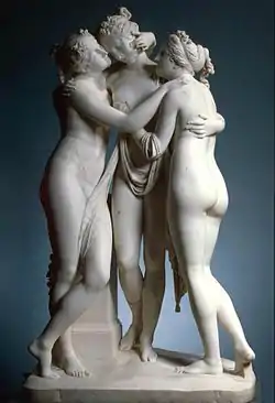 Thalia depicted with her sisters in Antonio Canova's sculpture The Three Graces