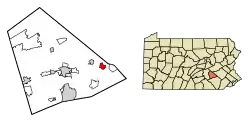 Location of Richland in Lebanon County, Pennsylvania.