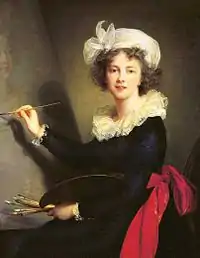 Self-portrait, painting Marie Antoinette, 1790. Uffizi.