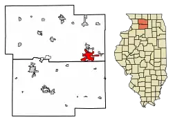 Location of Rochelle in Ogle County, Illinois.