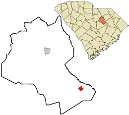 Location in Lee County and the state of South Carolina.