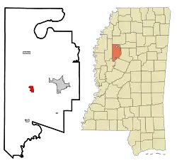 Location of Itta Bena, Mississippi