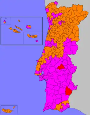 Most voted political force by municipality.