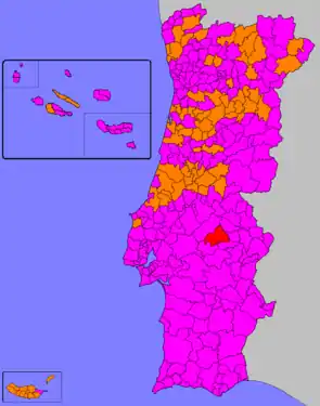 Most voted political force by municipality.